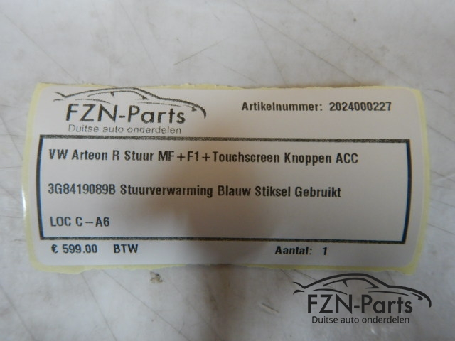 VW Arteon R Stuur MF + F1 Touchscreen Knoppen ACC