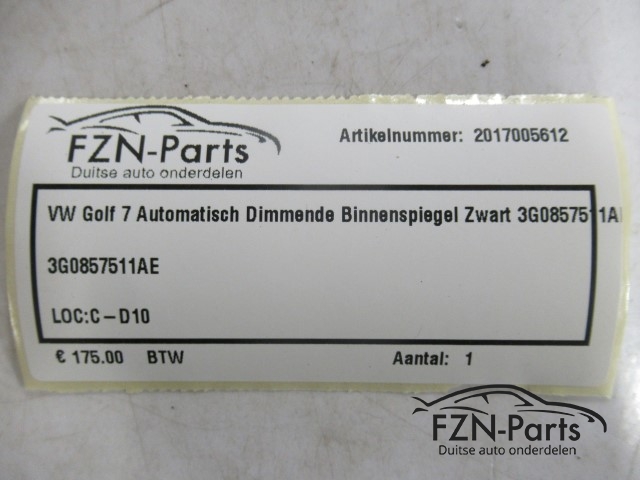 VW Golf 7 Automatisch Dimmende Binnenspiegel Zwart 3G0857511AE