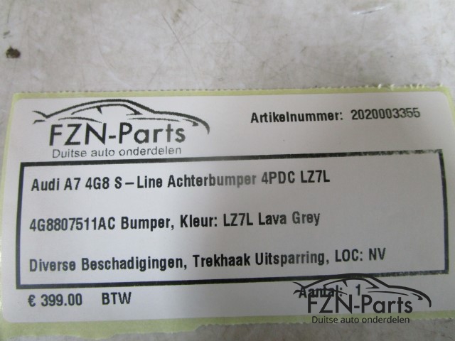 Audi A7 4G8 S-Line Achterbumper 4PDC LZ7L