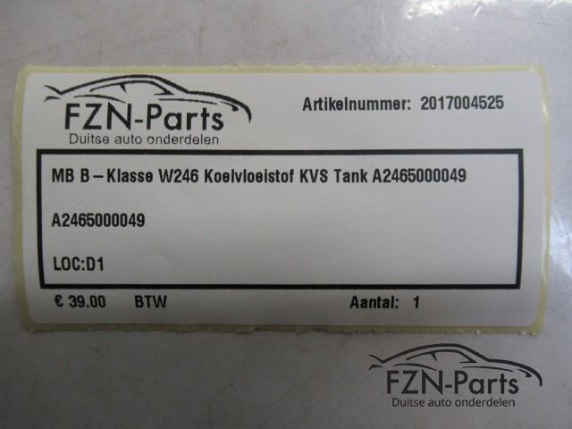 Mercedes-Benz B-Klasse W246 Koelvloeistof KVS Tank A2465000049