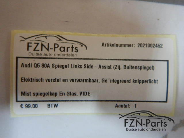 Audi Q5 80A Spiegel Links Side-assist ( Zij, Buitenspiegel )