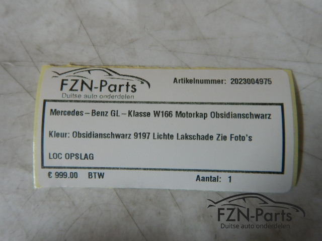 Mercedes-Benz GL-Klasse W166 Motorkap Obsidianschwarz