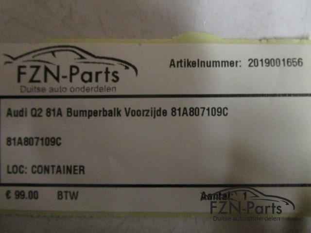 Audi Q2 81A Bumperbalk Voorzijde 81A807109C