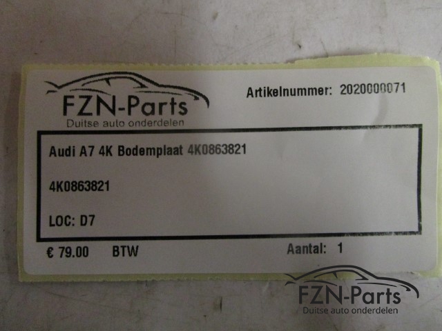 Audi A7 4K Bodemplaat 4K0863821