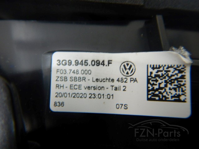 VW Passat B8 Variant Facelift Achterlicht Rechts 3G9945094F