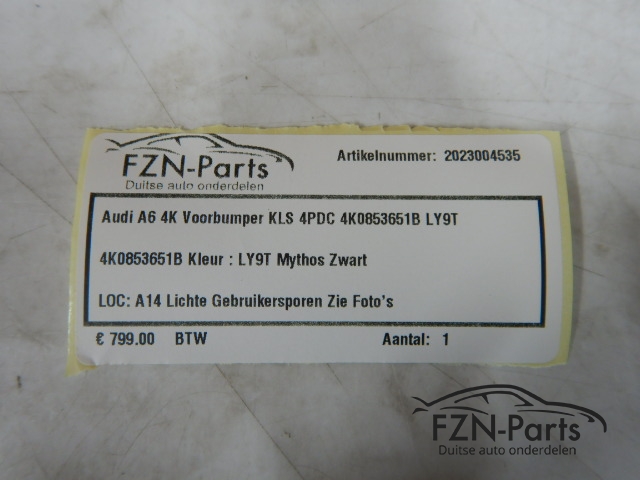 Audi A6 4K Voorbumper KLS 4PDC 4K0853651B LY9T