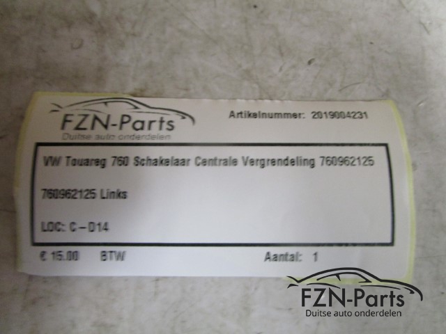 VW Touareg 760 Schakelaar Centrale Vergrendeling 760962125