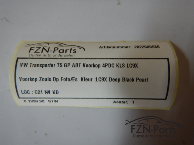 VW Transporter T5 GP ABT Voorkop 4PDC KLS LC9X