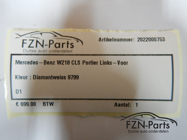 Mercedes-Benz W218 CLS-Klasse Portier Links-voor Wit