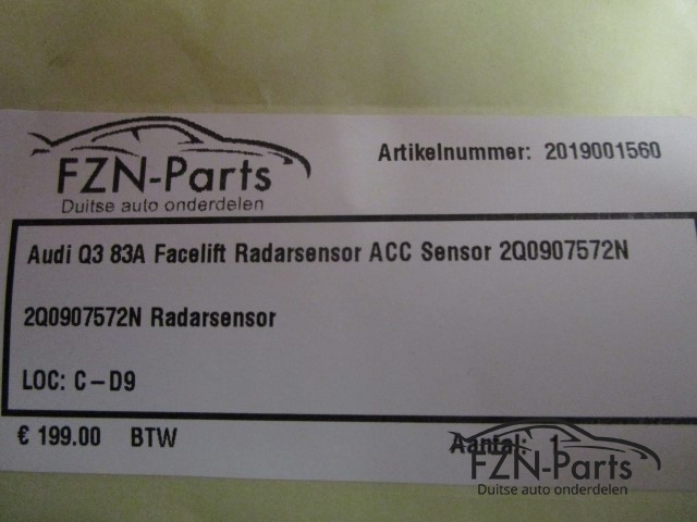 Audi Q3 83A Facelift Radarsensor ACC Sensor 2Q0907572N