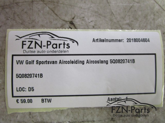 VW Golf 7 Sportsvan Aircoleiding Aircoslang 5Q0820741B