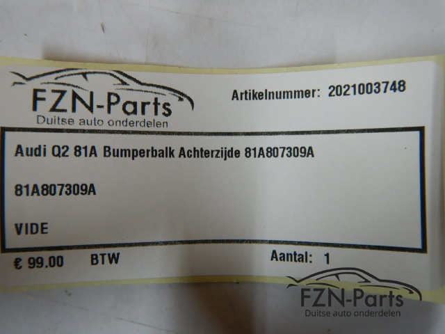 Audi Q2 81A Bumperbalk Achterzijde 81A807309A