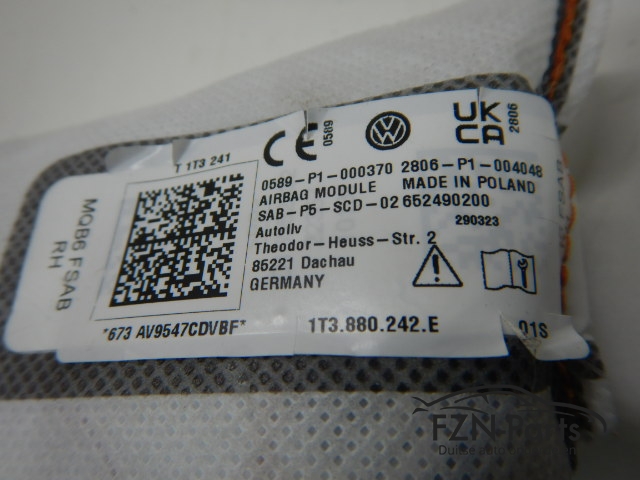 VW ID Buzz Stoelairbag Rechts 1T3880242E