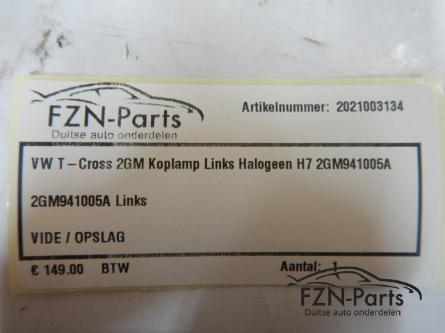 VW T-Cross 2GM Koplamp Links Halogeen H7 2GM941005