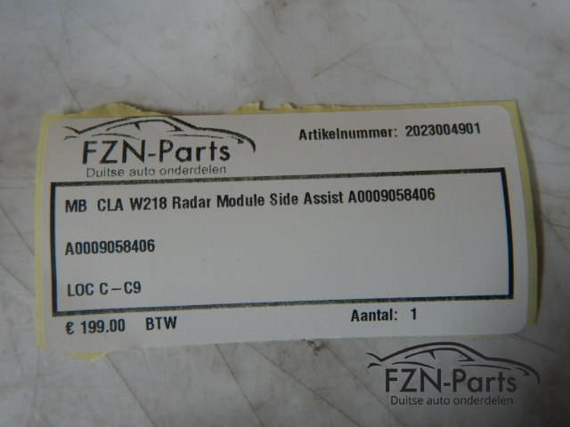 Mercedes - Benz CLA W218 Radar Module Side Assist A0009058406
