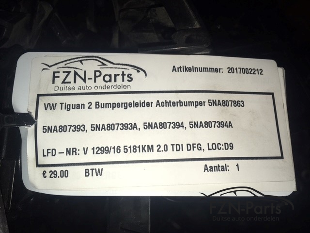 VW Tiguan 2 Bumpergeleider Achterbumper 5NA807863