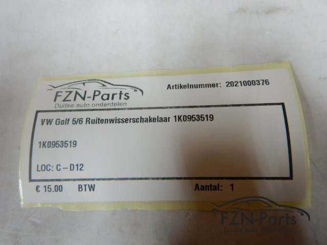 VW Golf 5/6 Ruitenwisserschakelaar 1K0953519