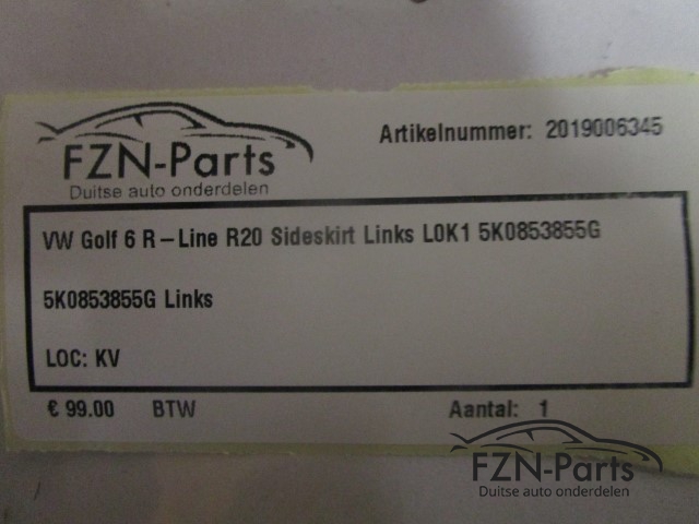 VW Golf 6 R-Line R20 Sideskirt Links L0K1 5K0853855G