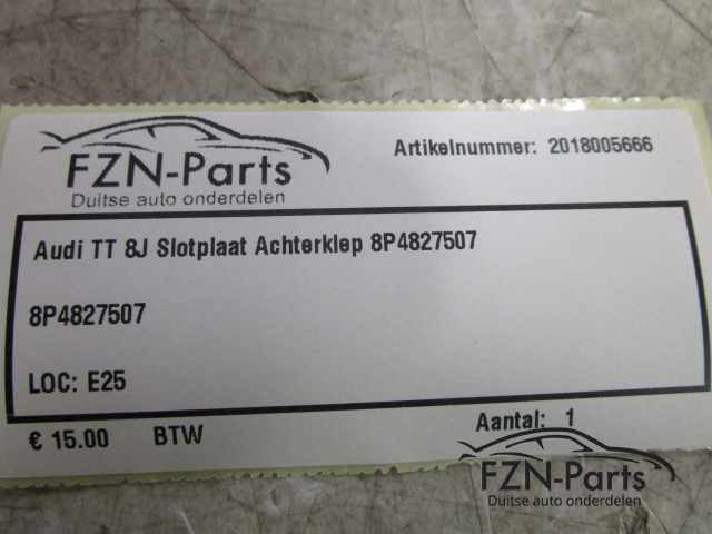 Audi TT 8J Slotplaat Achterklep 8P4827507