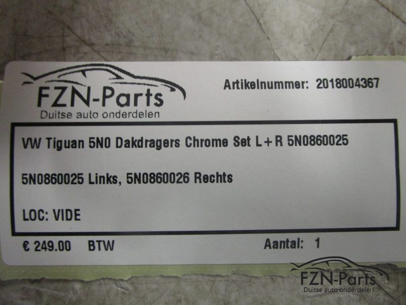 VW Tiguan 5N0 Dakdragers Chrome Set L+R 5N0860025