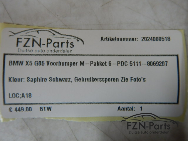 BMW X5 G05 Voorbumper M-Pakket 6PDC 5111-8069207