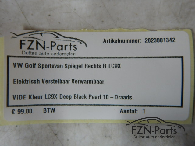 VW Golf Sportsvan 510 Spiegel Rechts R LC9X