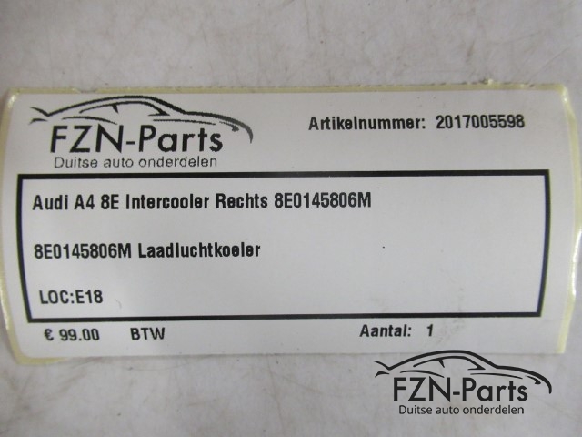 Audi A4 8E Intercooler Rechts 8E0145806M