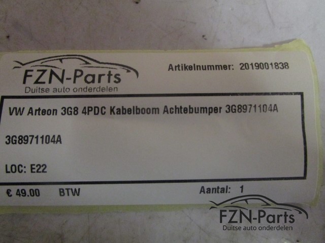VW Arteon 3G8 4PDC Kabelboom Achterbumper 3G8671104A