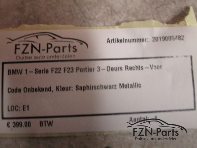 BMW 1-Serie F22 F23 Portier 3-Deurs Rechts-Voor