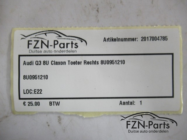 Audi Q3 8U Claxon Toeter Rechts 8U0951210