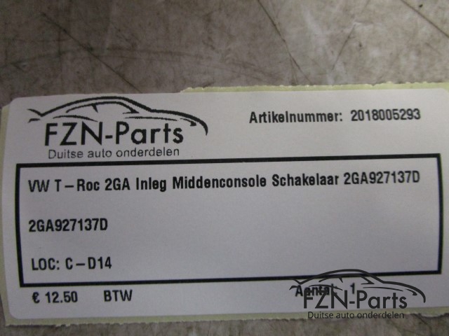 VW T-Roc 2GA Inleg Middenconsole Schakelaar 2GA927137D