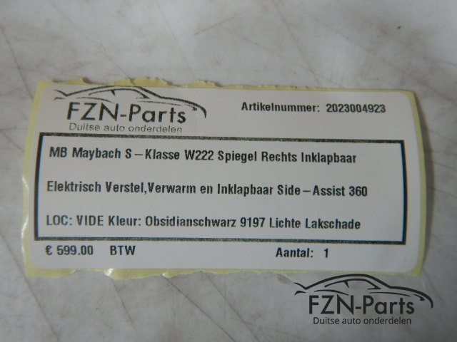 Mercedes-Benz Maybach S-Klasse W222 Spiegel Rechts Inklapbaar