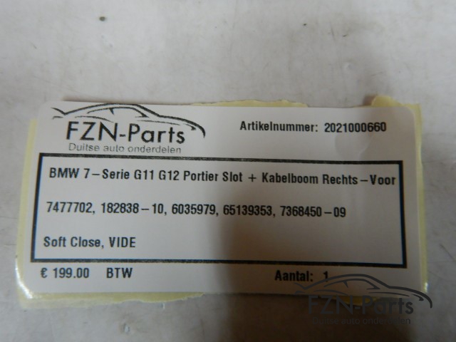 BMW 7-Serie G11 G12 Portier Slot +  Kabelboom Rechts-Voor