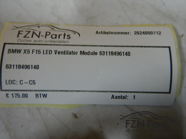 BMW X5 F15 LED Ventilator Module 63118496140