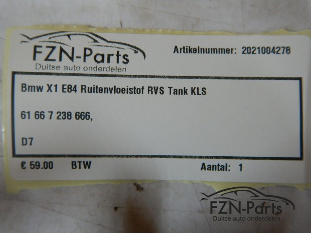 BMW X1 E84 Ruitenvloeistof RVS Tank KLS