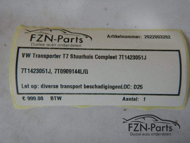 VW Transporter T7 Stuurhuis Compleet 7T1423051J