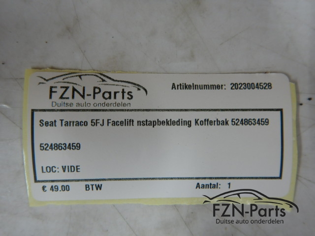 Seat Tarraco 5FJ Facelift instapbekleding Kofferbak 524863459