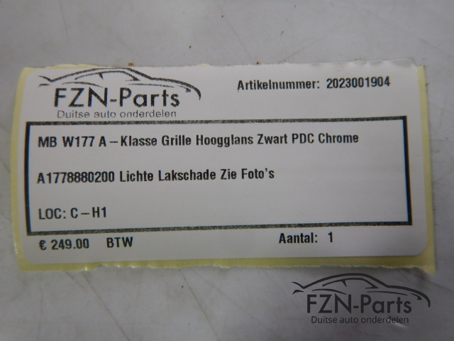 Mercedes-Benz W177 A-Klasse Grille Hoogglans Zwart PDC Chrome