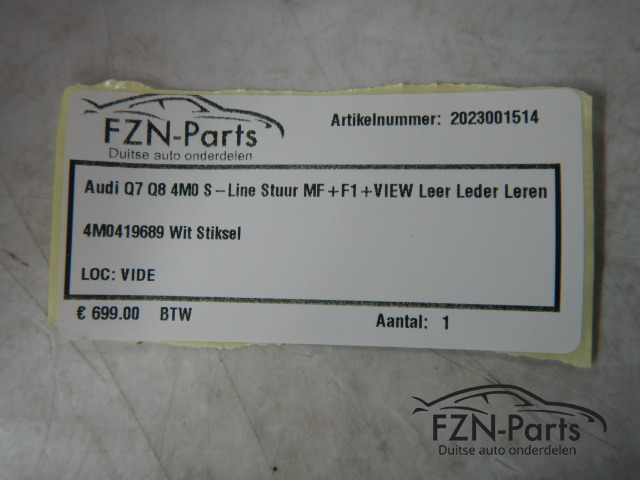 Audi Q7 Q8 4M0 S-Line Stuur MF+F1+VIEW Leer Leder Leren