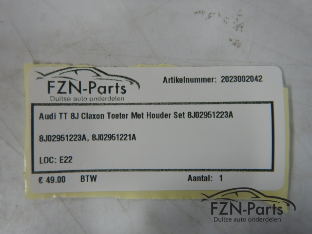 Audi TT 8J Claxon Toeter Met Houder Set 8J02951223A