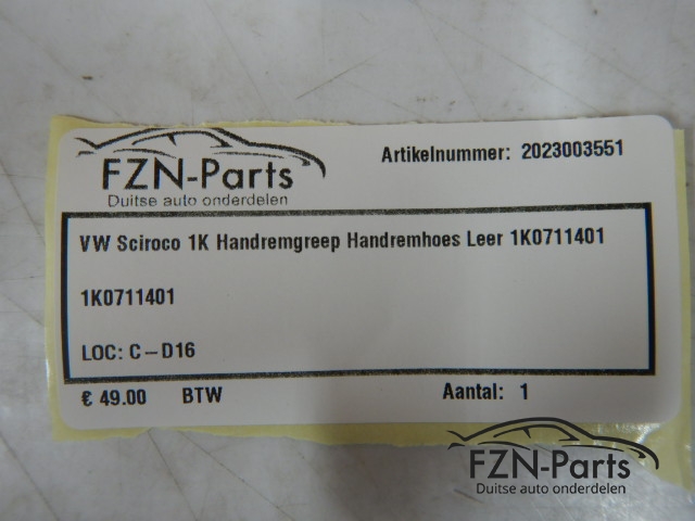 VW Scirocco 1K8 Handremgreep Handremhoes Leer 1K0711401