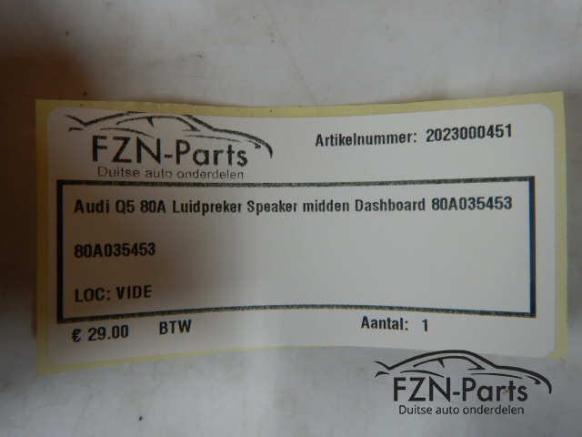 Audi Q5 80A Luidspreker Speaker Midden Dashboard 80A035453