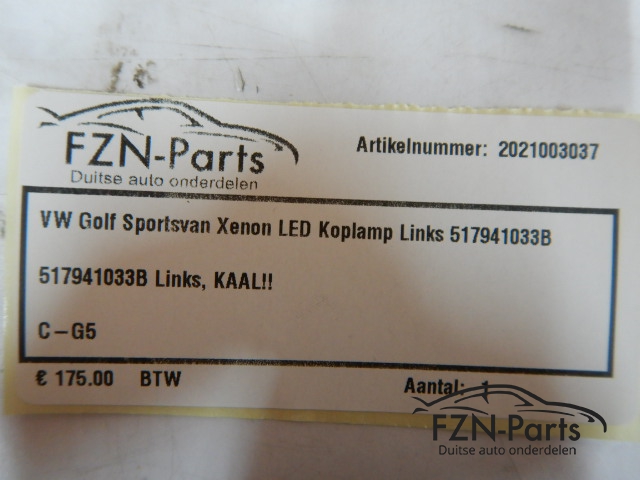 VW Golf 7 Sportsvan Xenon LED Koplamp Links 517941033B