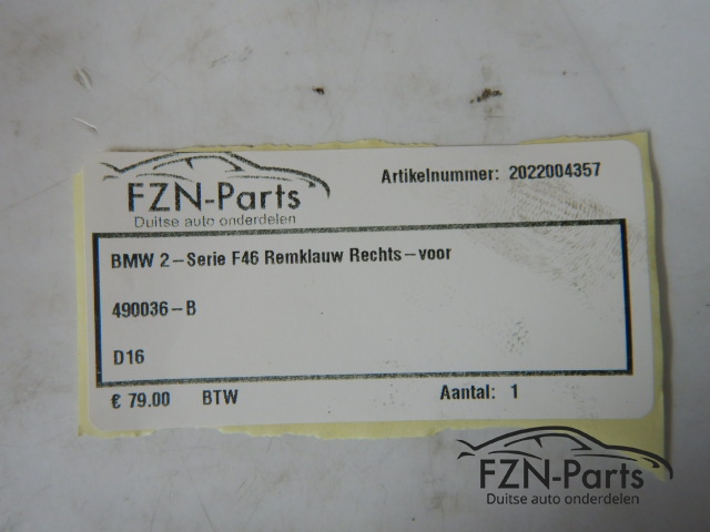 BMW 2-Serie F46 Remklauw Rechts-Voor