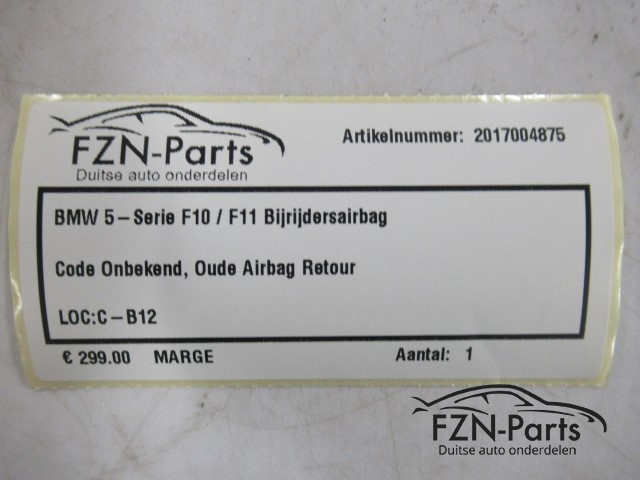 BMW 5-Serie F10 / F11 Bijrijdersairbag
