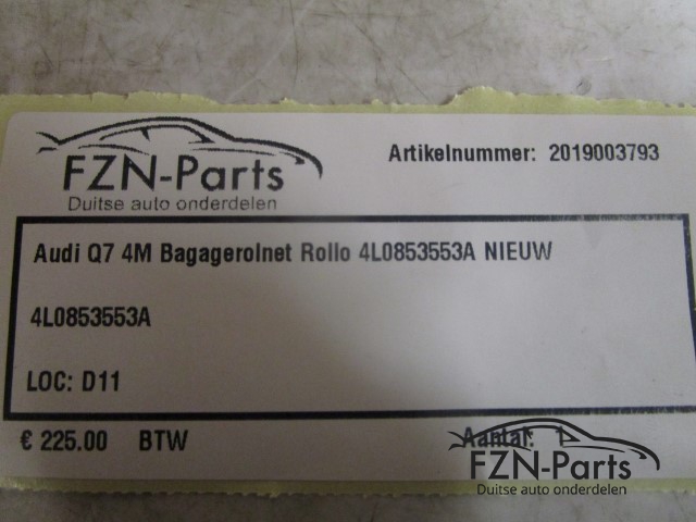 Audi Q7 4L Afdekking Bagageruimte Bagagerolnet Rollo 4L0863553A NIEUW
