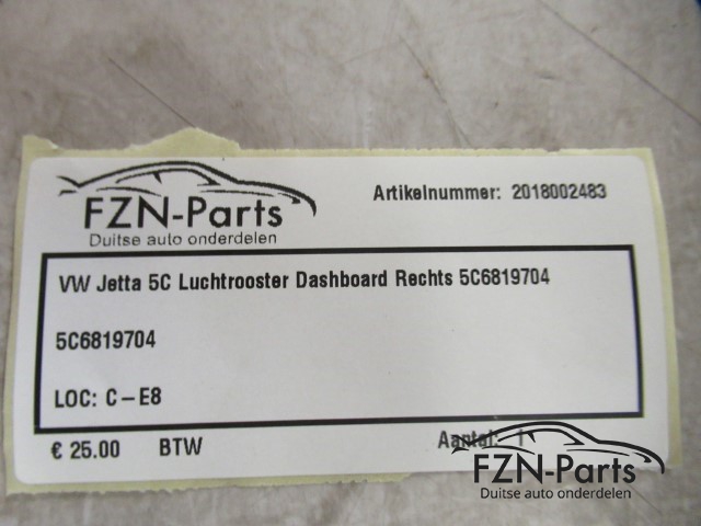 VW Jetta 5C Luchtrooster Dashboard Rechts 5C6819704