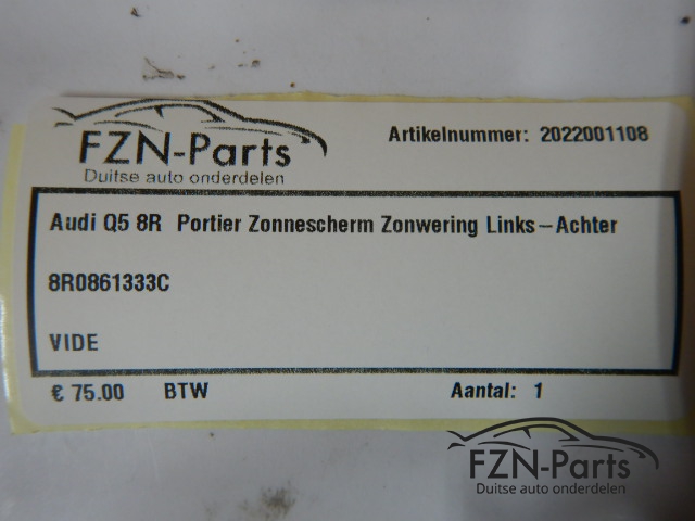 Audi Q5 8R Portier Zonnescherm Zonwering Links-Achter
