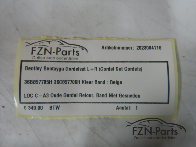Bentley Bentayga Gordelset L+R ( Gordel Set Gordels )