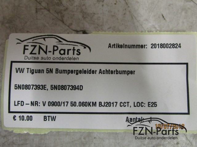 VW Tiguan 5N Bumpergeleider Achterbumper